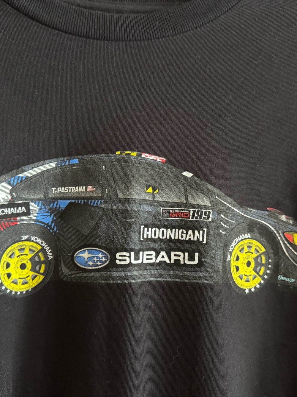 Subaru Hoonigan Black Short-Sleeve Tee with Rally Car Graphic